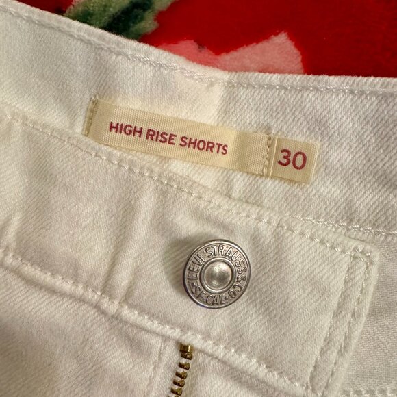 Levi’s High Rise Cutoff Denim Shorts Women’s Size 30 White Frayed Hem - Picture 8 of 10